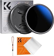 K&F CONCEPT 52mm Variable ND Camera Lens Filter ND2-ND400 (1-9 Stops) + Filter Cap + Cleaning Cloth 18 Multi-Layer Coatings Adjustable Neutral Density Ultra Slim for Camera Lenses(K-Series)